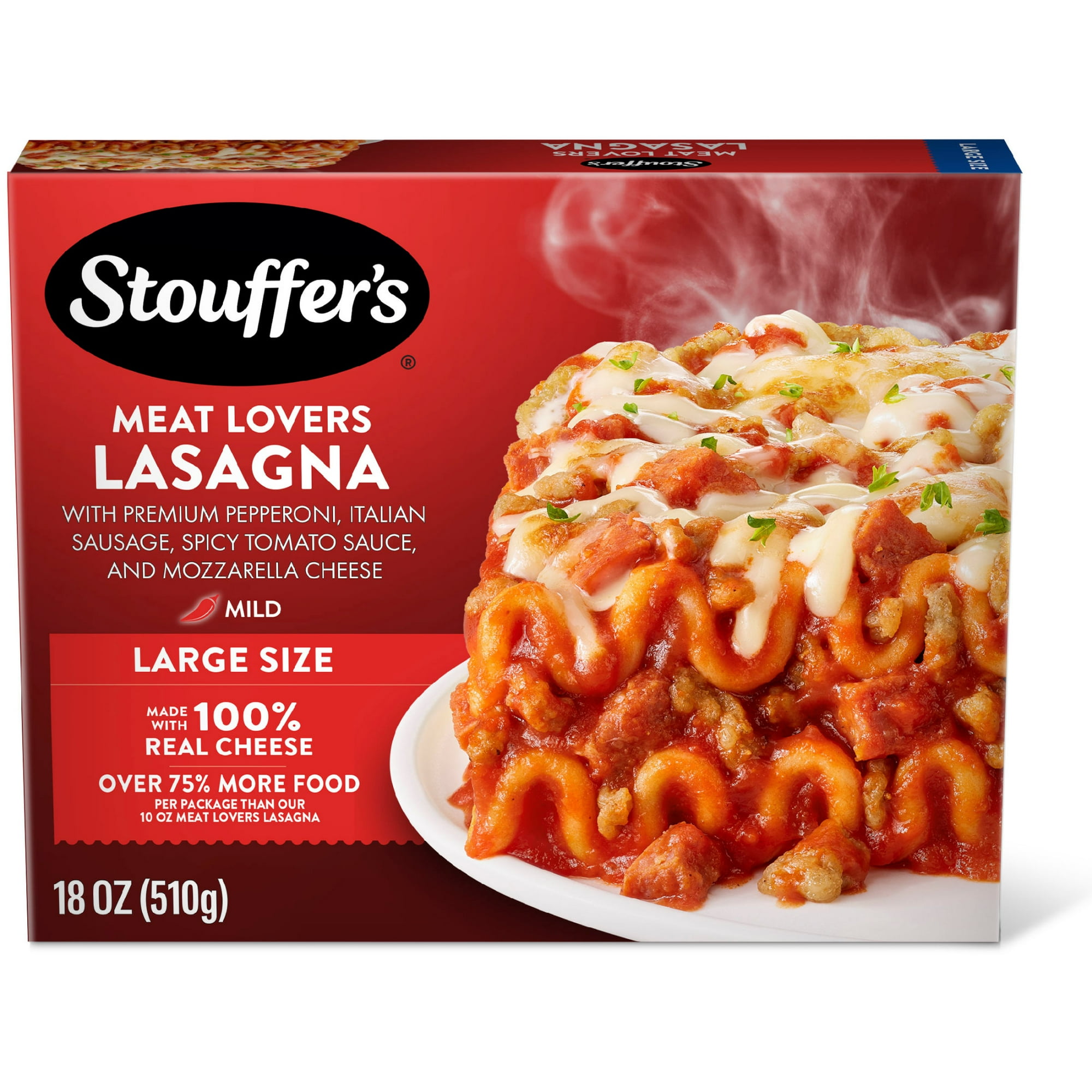 Stouffer’s Meat Lovers Lasagna, Large Size, Oven Ready Lasagna, Easy Frozen Dinners 18 oz
