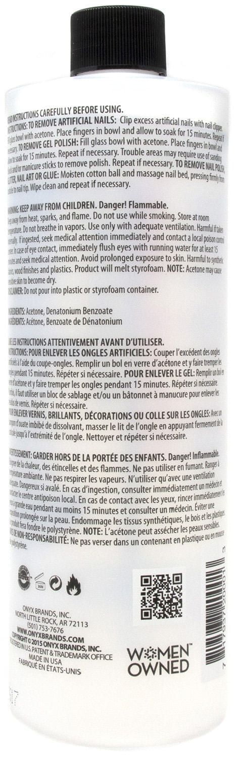 Dissolvant professionelle Onyx Professional  acétone pure à 100 % 16 oz