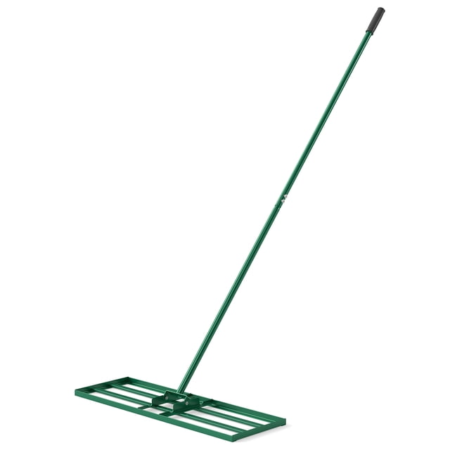 Gymax Lawn Leveling Rake 30'' x 10'' Heavy Duty Lawn Level Tool for Soil w/67'' Handle Green