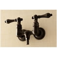 thumbnail image 4 of Kingston Brass AE31T2 Aqua Vintage 3-3/8 Inch Wall Mount Tub Faucet, Polished Brass, 4 of 7