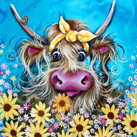 Diamond Painting Kits For Adults&kids Diy 5d Diamond Art Paint With Round Diamonds Full Drill Cow Gem Art Painting Kit For Home Wall Decor Gifts(12x12