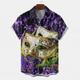 thumbnail image 3 of Wyzesi Chemise de Plage Blanche pour Hommes Chemise Décontractée Musicale Patchwork Imprimée Chemise à Manches Courtes Chemise à Boutons Col Rabattu Chemise Noire pour Hommes Grande Taille, 3 of 4