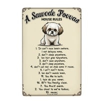 Vintage Shih Tzu House Rules Metal Tin Sign Funny Dog Decor Pet Lover Gift Home Decor Wall Art 8x12 Inch Metal Sign Cute Dog Wall Art Funny Pet Signs