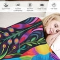 thumbnail image 3 of Nawypu  Colorful Mexican Floral and Bird Blanket, Flannel Blanket Fluffy Cozy Fuzzy Throws Non-Shedding for Nap Bed Sofa Couch Home Decor, 3 of 6
