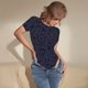 thumbnail image 3 of Balery LOVE Body de cuello redondo de manga corta para mujer Tops de manga corta Tops básicos-Large, 3 of 7