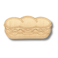 thumbnail image 2 of Unfinished Wood Etched Hoagie Shape 4" / 1/4", 2 of 4