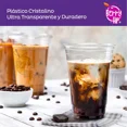 thumbnail image 3 of Berry Hip 50 Vasos de Plastico de 20 oz (591 ml) con Tapa Plana, Perfecta para Popotes,Transparentes, Desechables, Vasos Perfectos para Llevar Café, Chocolate, Bebidas Frias, Batidos, Malteadas… Best Trading VTP20-1, 3 of 5