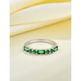 thumbnail image 5 of PYNZY 925 Sterling Silver Stackable Rings for Women, Square Round Emerald Birthstone Eternity Wedding Rings for Women Jewelry Mother Day Gift Size 8, 5 of 7