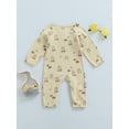 thumbnail image 4 of Qiylii Baby Rainbow Romper, Long Sleeve Buttoned Crotch Bodysuit,1-3T, 4 of 8