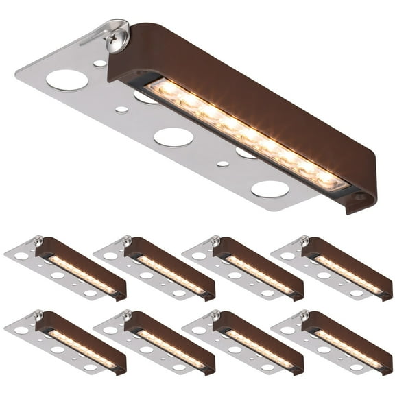 8 Pack 7 Inch LED Rotatable Hardscape Paver Light, Low Voltage Retaining Wall Lights, 2700K Soft White