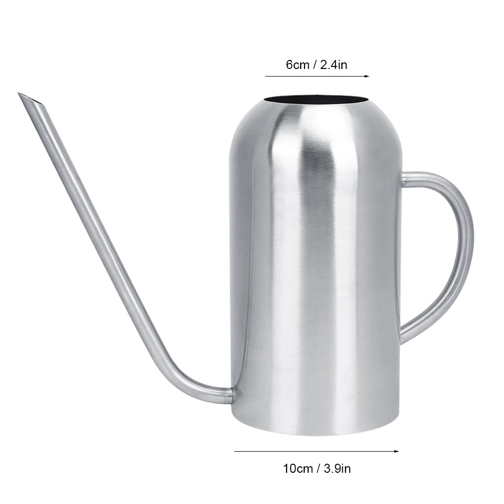 YAHHU 1.5L / 0.4 Gal Stainless Steel Watering Can, Long Spout High Arc Plant Watering Pot for Indoor Outdoor Succulents, Silver (10.24 inches / 26 cm)