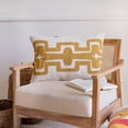thumbnail image 3 of 16" X 24" Yellow And Ivory 100% Cotton Geometric Zippered Pillow, 3 of 10