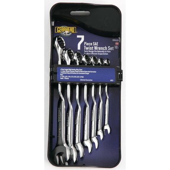 NEW 7 Piece Mechanics Tool SAE Twist Combination Wrench Set - 5/16 Thru 11/16"