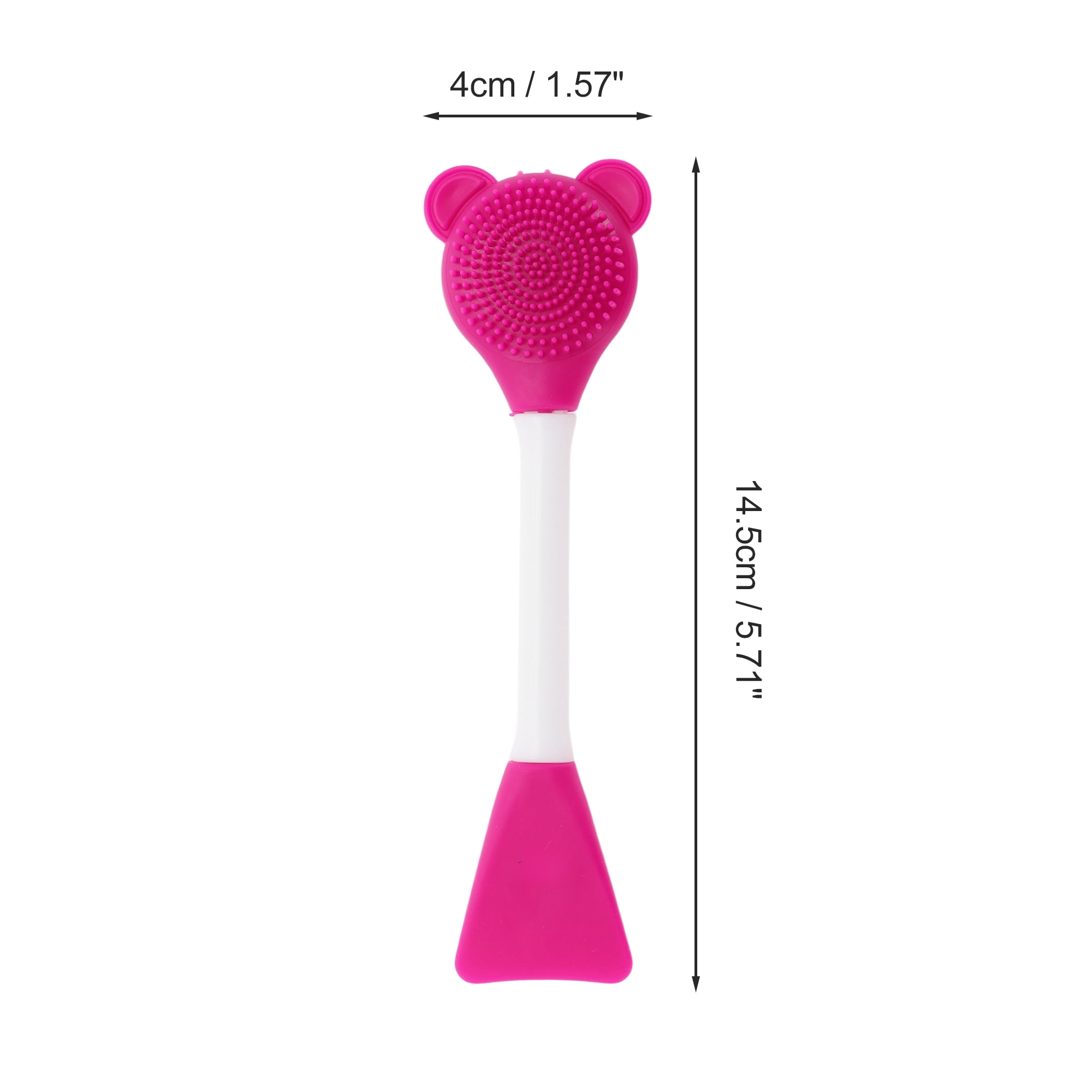 Unique Bargains Smooth Fan-shaped Facial Mask Brush 2 Pcs Rose Red