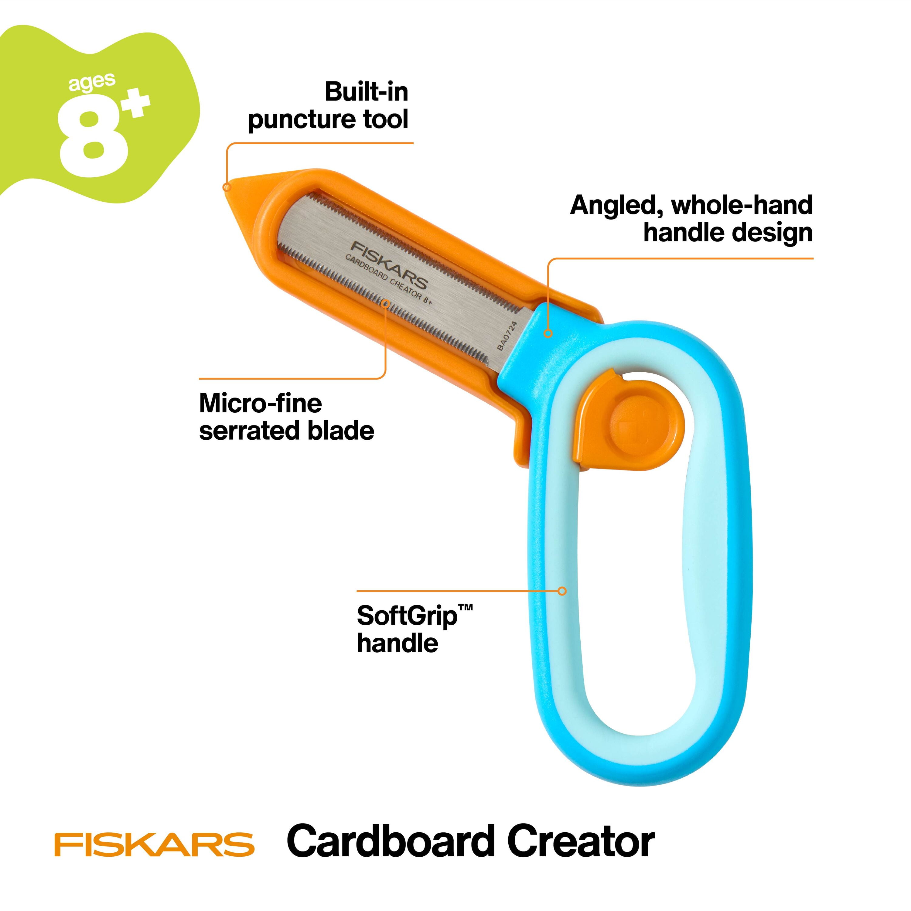 Fiskars Kids Cardboard Creator Cutting Craft Knife with Sheath, Turquoise, Ages 8 and up