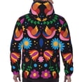 thumbnail image 7 of Kdxio Colorful Floral2 Print Mens Casual Hooded Collar Drawstring Hoodies Pullover Sweatshirts Casual Long Sleeve Shirts-4X-Large, 7 of 7