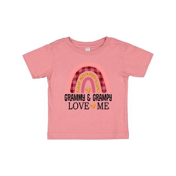 Inktastic Grammy and Grampy Love Me Grandchild Rainbow Girls Baby T-Shirt