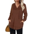 thumbnail image 3 of ADREAMLY Women's Hoodie Long Sleeve Pullover Hooded Sweatshirt with Pocket, 3 of 8