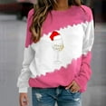 thumbnail image 2 of Timegard Womens Long Sleeve Tops Christmas Print Crewneck Sweatshirt Pullover Color Block Comfy Tops, 2 of 4