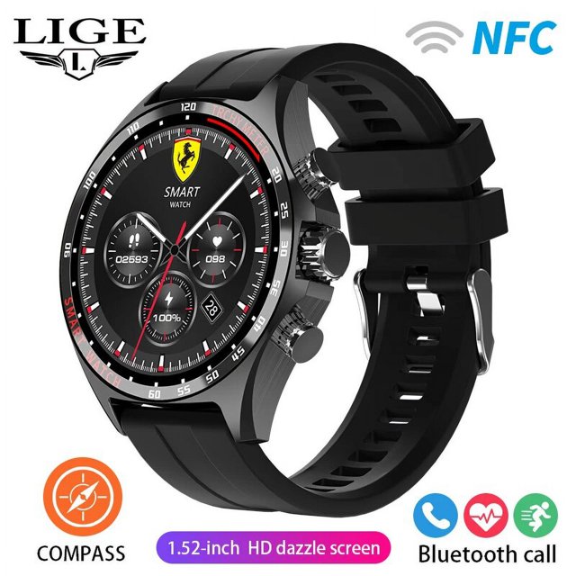 GPS New Smart Watch Men Outdoor Compass Sports Fitness Bracelet Bluetooth Call Clock Waterproof Smartwatch For Android IOS Silicone black_10 GPS Sport Track