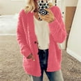 thumbnail image 2 of BRDFRL Women's Chunky Popcorn Cardigan Oversized Open Front Boyfriend Batwing Long Sleeve Fuzzy Knit Sweaters Cardigans Hot Pink 2XL, 2 of 8