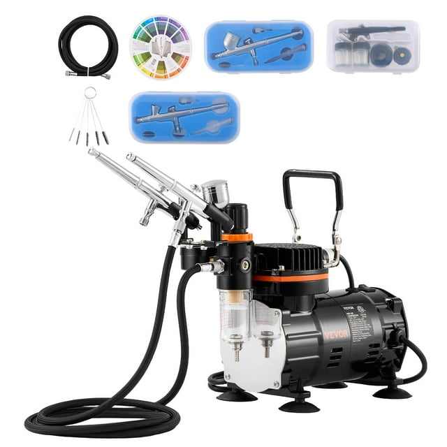 Kit de aerógrafo VEVOR Professional con compresor y 3 aerógrafos