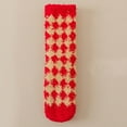 thumbnail image 2 of CUZIBR Womens Socks Thick Fuzzy Lined Cute Pattern Striped Print Crew Socks Grip Cozy Comfort Plush Winter Warmth Slipper Socks Fuzzy Socks,Red3,One Size, 2 of 3
