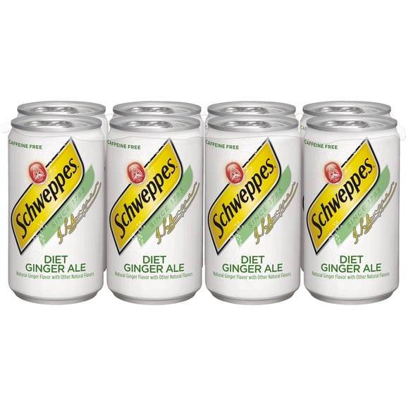 Schweppes Caffeine-Free Diet Ginger Ale, 7.5 Fl. Oz., 8 Count