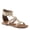 WHITE MULTI, variant on Azura Women's INERTIA Zipper Gladiator Sandals – Beaded Open Toe, Suede Footbed, Made in India