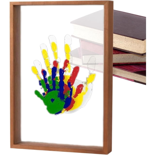 Hand Print Family Kit - Handprint Craft Keepsake Kit, Transparent Handprint, Kid Handprint Frame | Wooden Frame Kit Transparent Sheets, Baby- Paint Craft Clear Kit For New Parent, After Birth