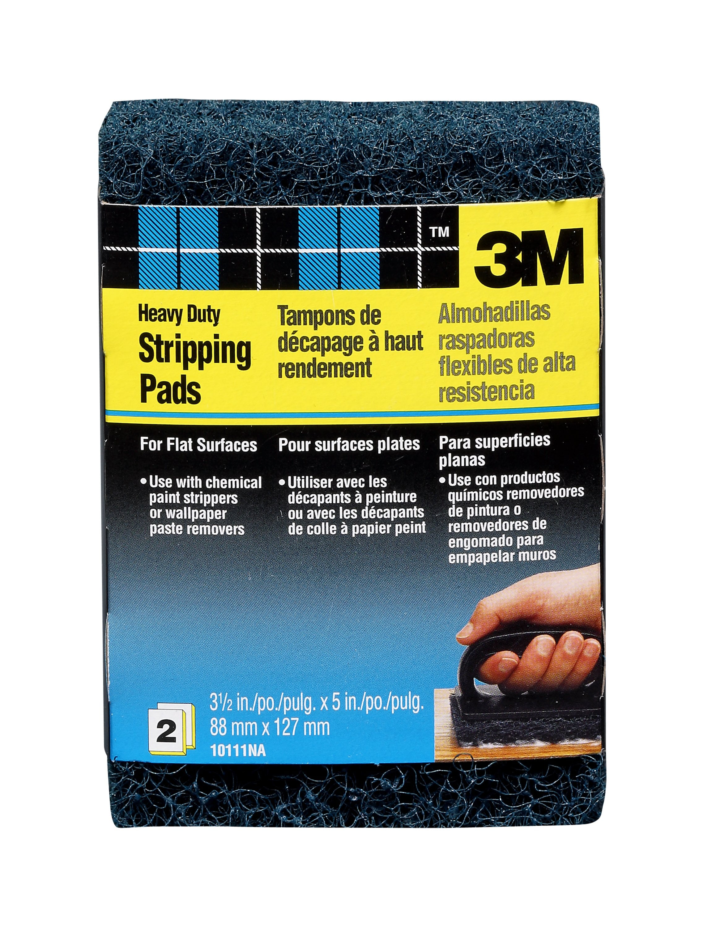 3M Heavy Duty Paint Stripping Pad, 3 1/2 in. x 5 in. x 1/2 in., 2 Pads
