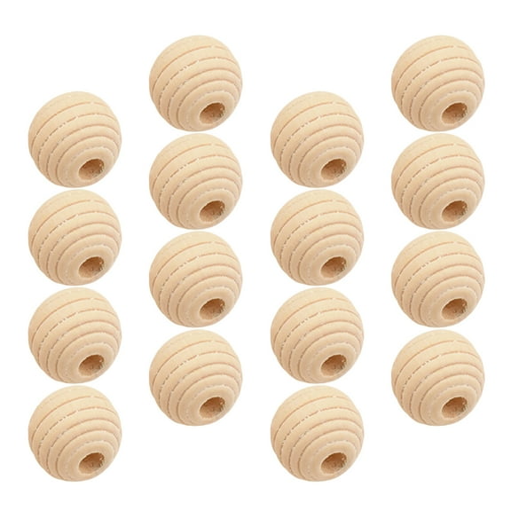 50Pcs Round Wood Beads for Crafts Jewelry Making Multi Function Loose Wooden Beads