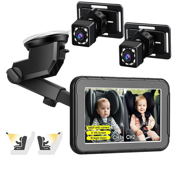 Monitor de para Coche 1080P, Cámara de Visión Trasera para Bicicleta, Pantalla de 5 Pulgadas, Visión , para Bicicleta de Montaña.
