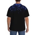 thumbnail image 3 of Sigee Black Blue Glitter Sparkles for Men's Casual Short Sleeve Button Down Shirts Men's Shirts Summer-4X-Large, 3 of 5