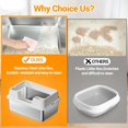 thumbnail image 2 of Bingirl Extra Large White Enclosed Stainless Steel Cat Litter Box - 50x35x22CM, 2 of 6