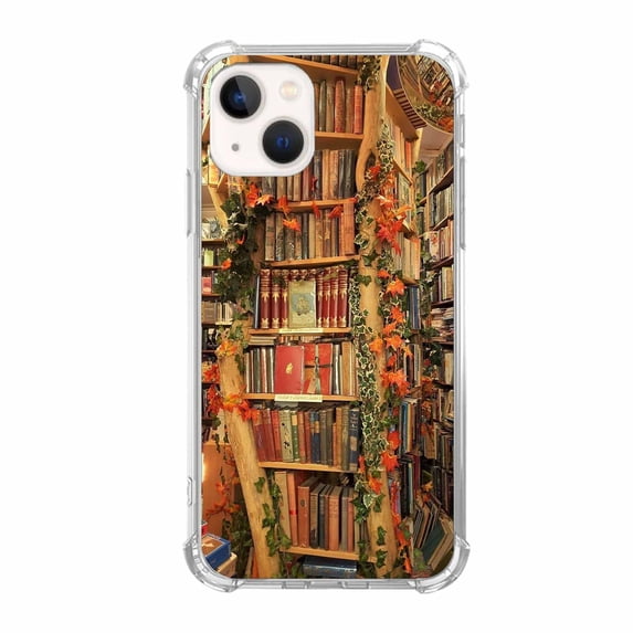 Garden Library Case for iPhone 14,Aesthetic Art Design Pattern Soft TPU Bumper Case Cover