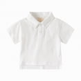 thumbnail image 3 of NIEWTR Toddler Boys Polo Shirt Lightweight Short Sleeve Polo for Running Playground and Outdoor Play（White,3-4 Years), 3 of 9