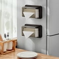 thumbnail image 2 of Magnetic Tissue Holder Tissue Dispenser Holder and Trash Bag Holder for Kitchen, Holds Boxes of Tissues, Trash Bag, Mount onto Fridge Kitchens or in Garages, Workshops-Transparent Curry, 2 of 5