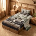 thumbnail image 2 of meiyoeat Rustic Bear Wood Twin Sheets For Boys, Vintage Farmhouse Cabin Bedding For Kids,3-Piece, 2 of 6
