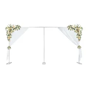 TFCFL Wedding Backdrop Stand Pipe Kit 6x3m Stainless Steel Pole Curtain Frame 6 x 3m Silver