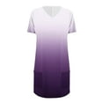 thumbnail image 3 of Womens Tunic Tops, Short Sleeve Shirts for Women Summer Fashion Loose Fit Ombre Tie Dye Long Length V Neck T-Shirts with Pockets, 3 of 5