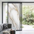 thumbnail image 2 of Non-Adhesive Static Cling Window Tint, White Golden Marble Window Privacy Film Frosted, Modern Abstract Art Marble Crack Insulated Windows Frosted Films for Living room, 35.4 x 78.7 Inches, 2 of 9