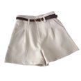thumbnail image 2 of ZenCart Women Suit Shorts High Waist Zipper Fly Solid Color Casual Suit Shorts with Pockets Versatile Summer Shorts, 2 of 8