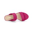 thumbnail image 5 of BLISSFUL STEP Women's Shoes Dual Straps Mid Block Heel Slide Sandals Hot Pink 8.5, 5 of 8
