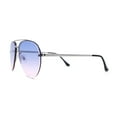 thumbnail image 3 of Mens Half Rim Double Bridge Tear Drop Pilot Metal Rim Sunglasses Silver Navy Pink, 3 of 4