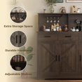 thumbnail image 4 of Garvee Microwave Cabinet with 3 Drawers & Multi-Door Storage, Brown, 4 of 8