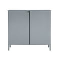thumbnail image 5 of Linon Campbell 2-Door Glass Front Cabinet with 3 Shelves, Gray Finish, 5 of 15
