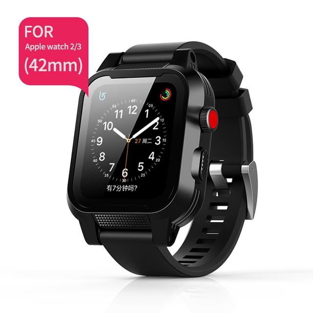 Étui Étanche pour Apple Watch Series3, 4 et 5, ShellBox IP68 Certifié Antichoc Résistant aux Impacts Apple iWatch Étui de Protection Intégrale avec Protecteur d'Écran Intégré (Noir)