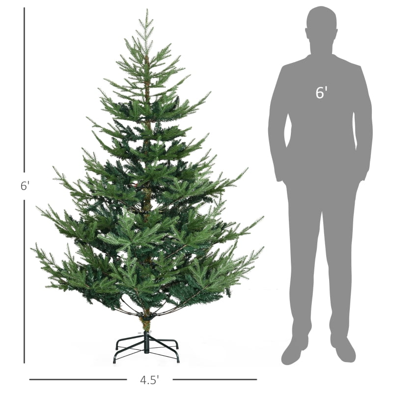 Alvantor Artificial Christmas Tree with 795 Tips, Auto-Open Hinged Branches & Steel Stand 6' Green
