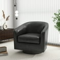 thumbnail image 6 of DREAMSIDEA PU Leather Swivel Barrel Chair, Round Accent Chair for Living Room, Office, Bedroom -Black, 6 of 6
